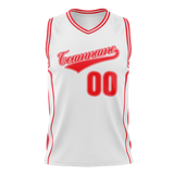 Custom Team Design White & Red Colors Design Sports Basketball Jersey BS00TR060209