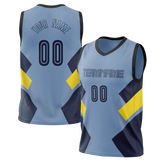 Custom Team Design Light Blue & Navy Blue Colors Design Sports Basketball Jersey BS00VG012118