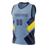 Custom Team Design Light Blue & Navy Blue Colors Design Sports Basketball Jersey BS00VG012118