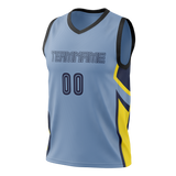 Custom Team Design Light Blue & Yellow Colors Design Sports Basketball Jersey BS00VG072112