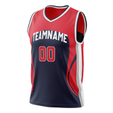 Custom Team Design Red & Navy Blue Colors Design Sports Basketball Jersey BS00WW010918