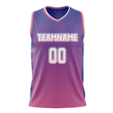 Custom Team Design Pink & Royal Blue Colors Design Sports Basketball Jersey BS00WW072519