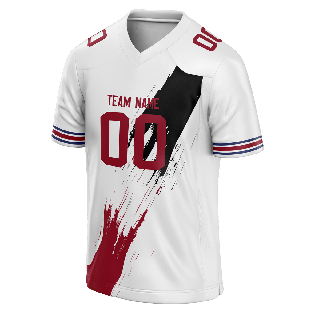 Custom Team Design White & Red Colors Design Sports Football Jersey FT00AC030209