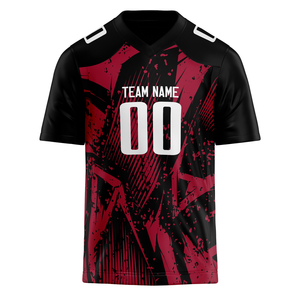 Custom Team Design Black & Red Colors Design Sports Football Jersey FT00AF060109