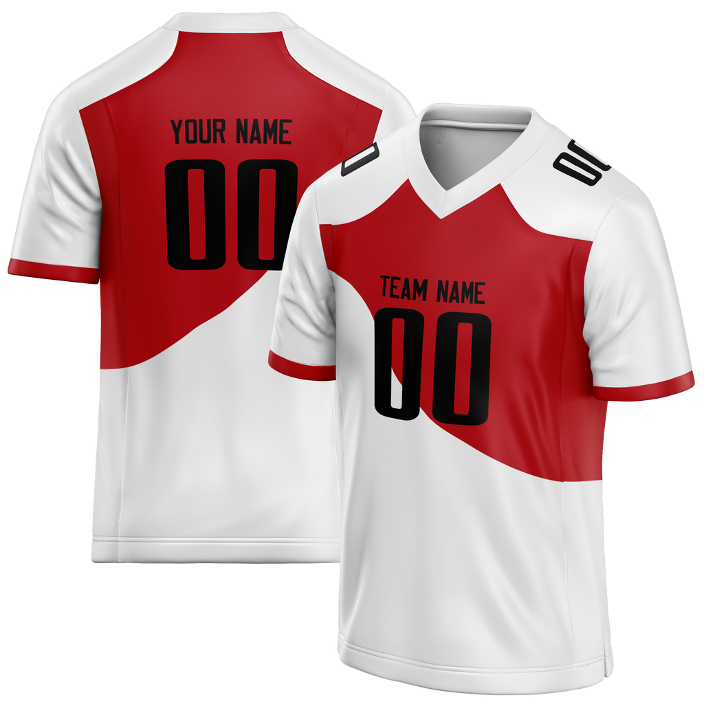 Custom Team Design White & Red Colors Design Sports Football Jersey FT00AF090209