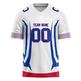 Custom Team Design White & Blue Colors Design Sports Football Jersey FT00BB030220