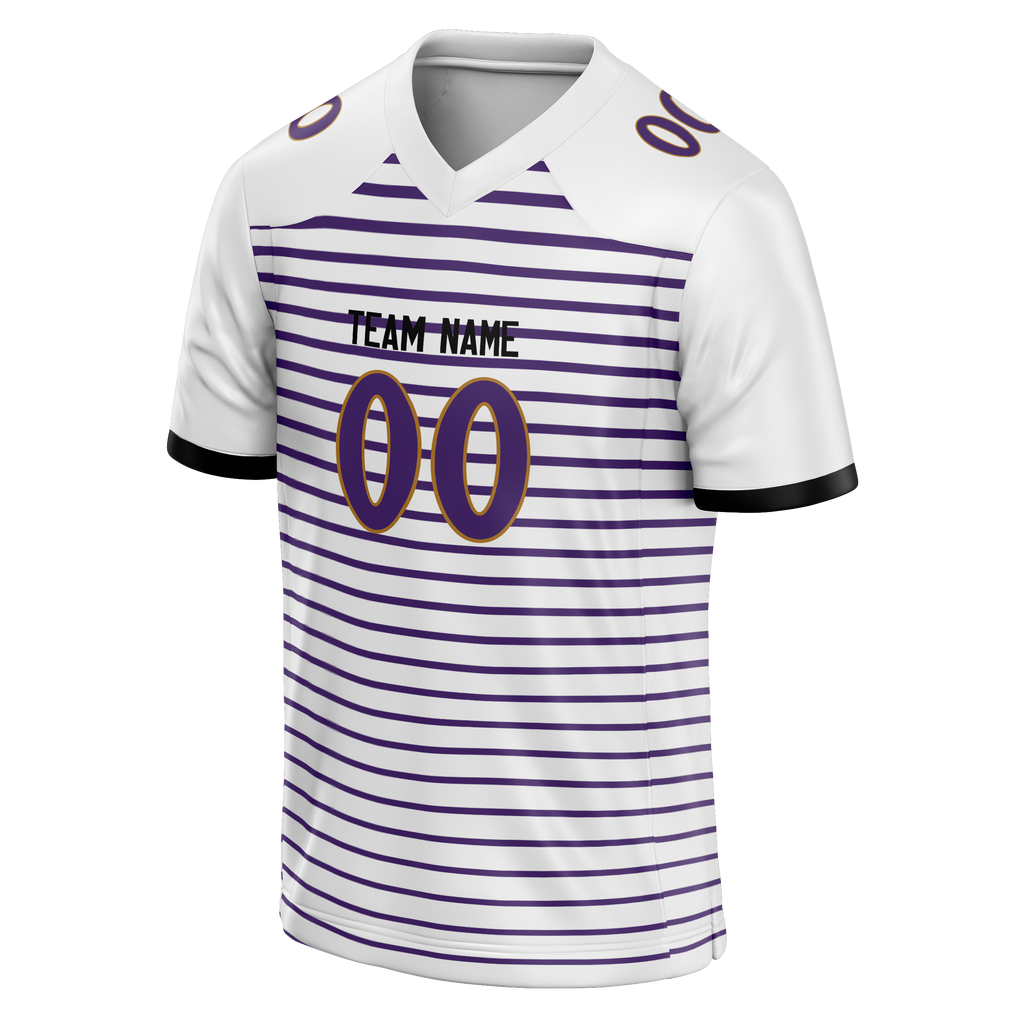 Custom Team Design White & Purple Colors Design Sports Football Jersey FT00BR040223