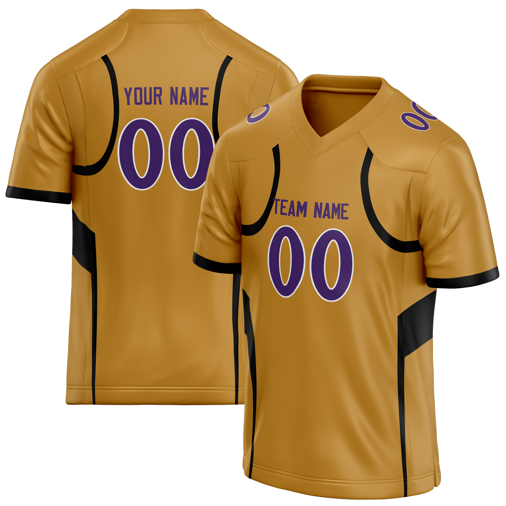 Custom Team Design Gold & Black Colors Design Sports Football Jersey FT00BR051301
