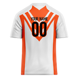 Custom Team Design White & Orange Colors Design Sports Football Jersey FT00CB010210