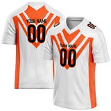 Custom Team Design White & Orange Colors Design Sports Football Jersey FT00CB010210