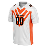 Custom Team Design White & Orange Colors Design Sports Football Jersey FT00CB010210