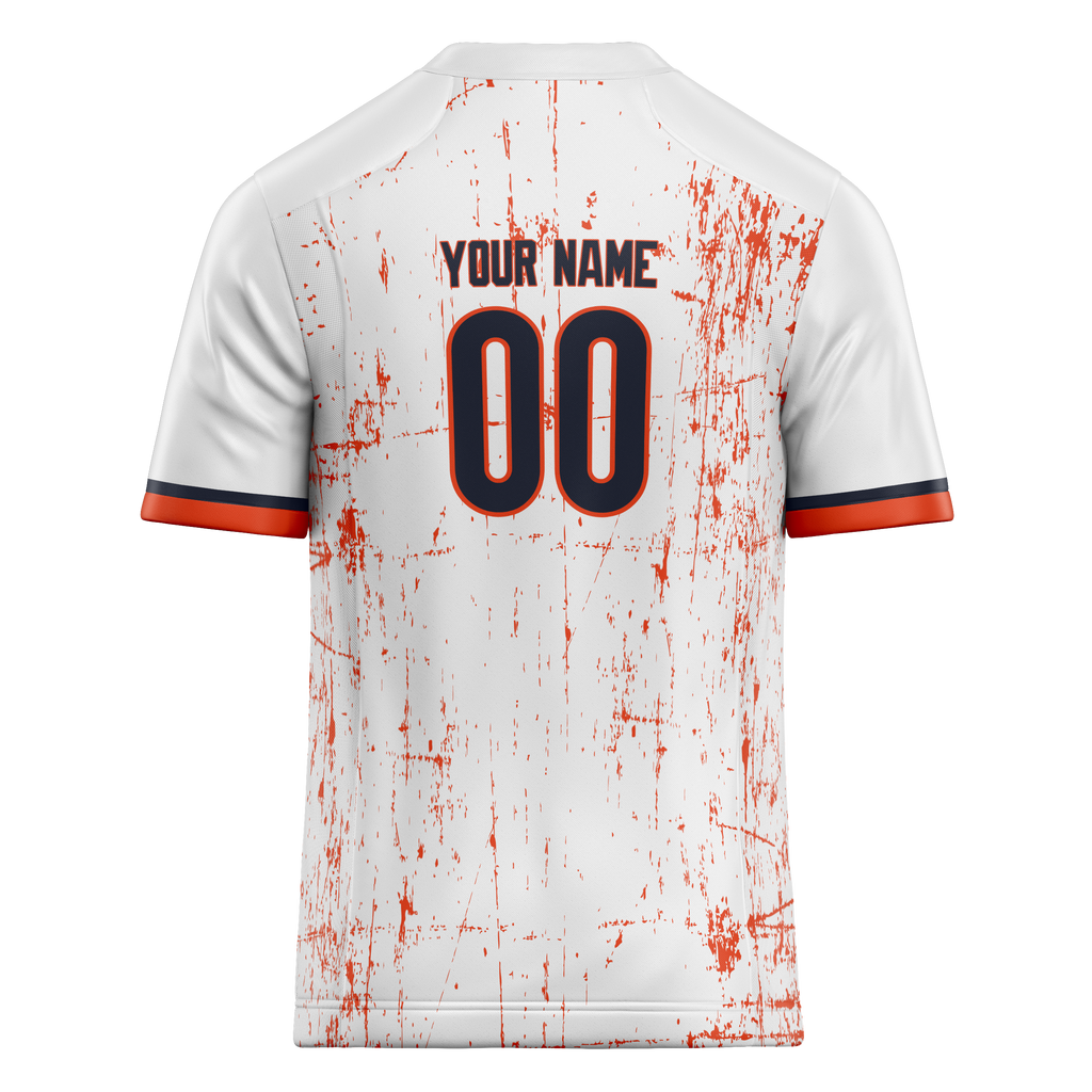 Custom Team Design White & Orange Colors Design Sports Football Jersey FT00CB020210