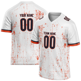 Custom Team Design White & Orange Colors Design Sports Football Jersey FT00CB020210