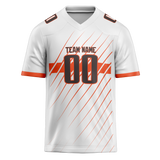 Custom Team Design White & Orange Colors Design Sports Football Jersey FT00CB030210