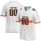 Custom Team Design White & Orange Colors Design Sports Football Jersey FT00CB030210