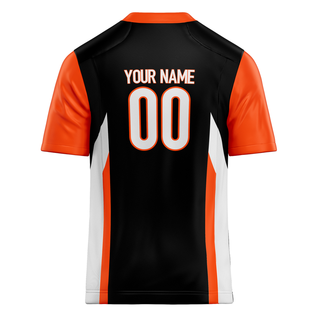 Custom Team Design Black & Orange Colors Design Sports Football Jersey FT00CB050110