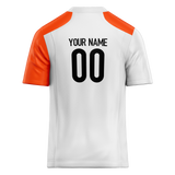 Custom Team Design White & Orange Colors Design Sports Football Jersey FT00CB080210