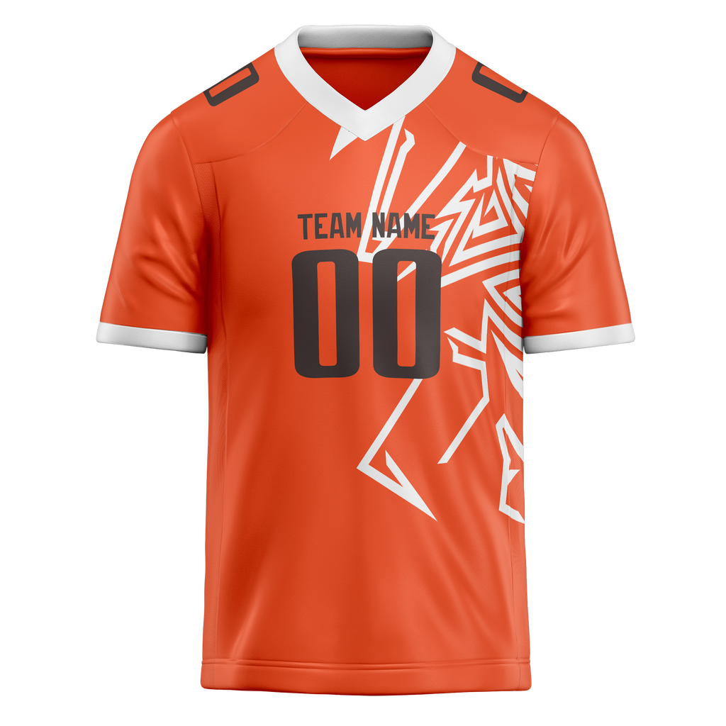 Custom Team Design Orange & White Colors Design Sports Football Jersey FT00CB081002