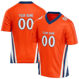 Custom Team Design Orange & Royal Blue Colors Design Sports Football Jersey FT00DB011019