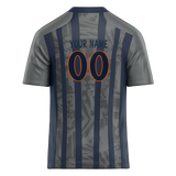 Custom Team Design Gray & Navy Blue Colors Design Sports Football Jersey FT00DB050318