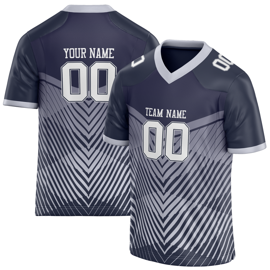 Custom Team Design Dark Purple & Silver Colors Design Sports Football Jersey FT00DC092204