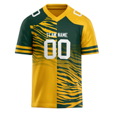 Custom Team Design Yellow & Dark Aqua Colors Design Sports Football Jersey FT00GBP041216