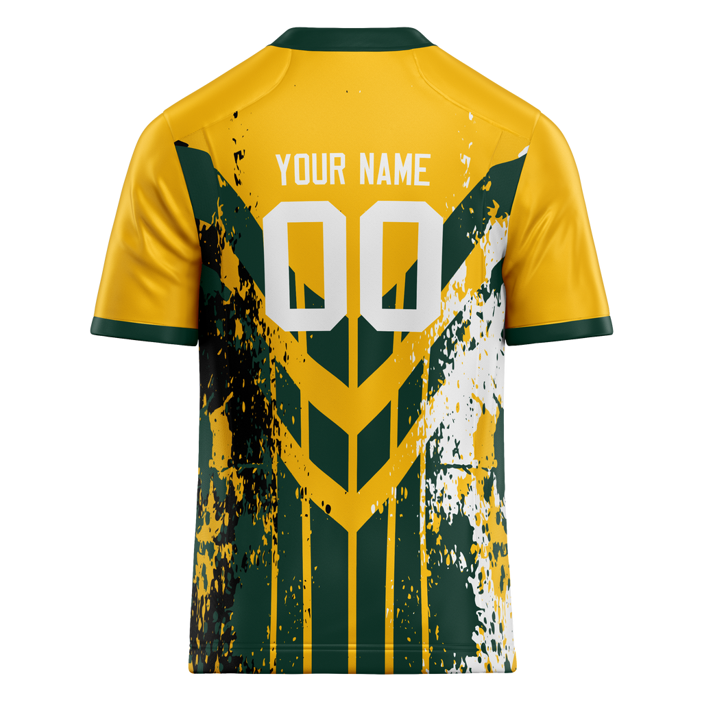 Custom Team Design Yellow & Kelly Green Colors Design Sports Football Jersey FT00GBP061215