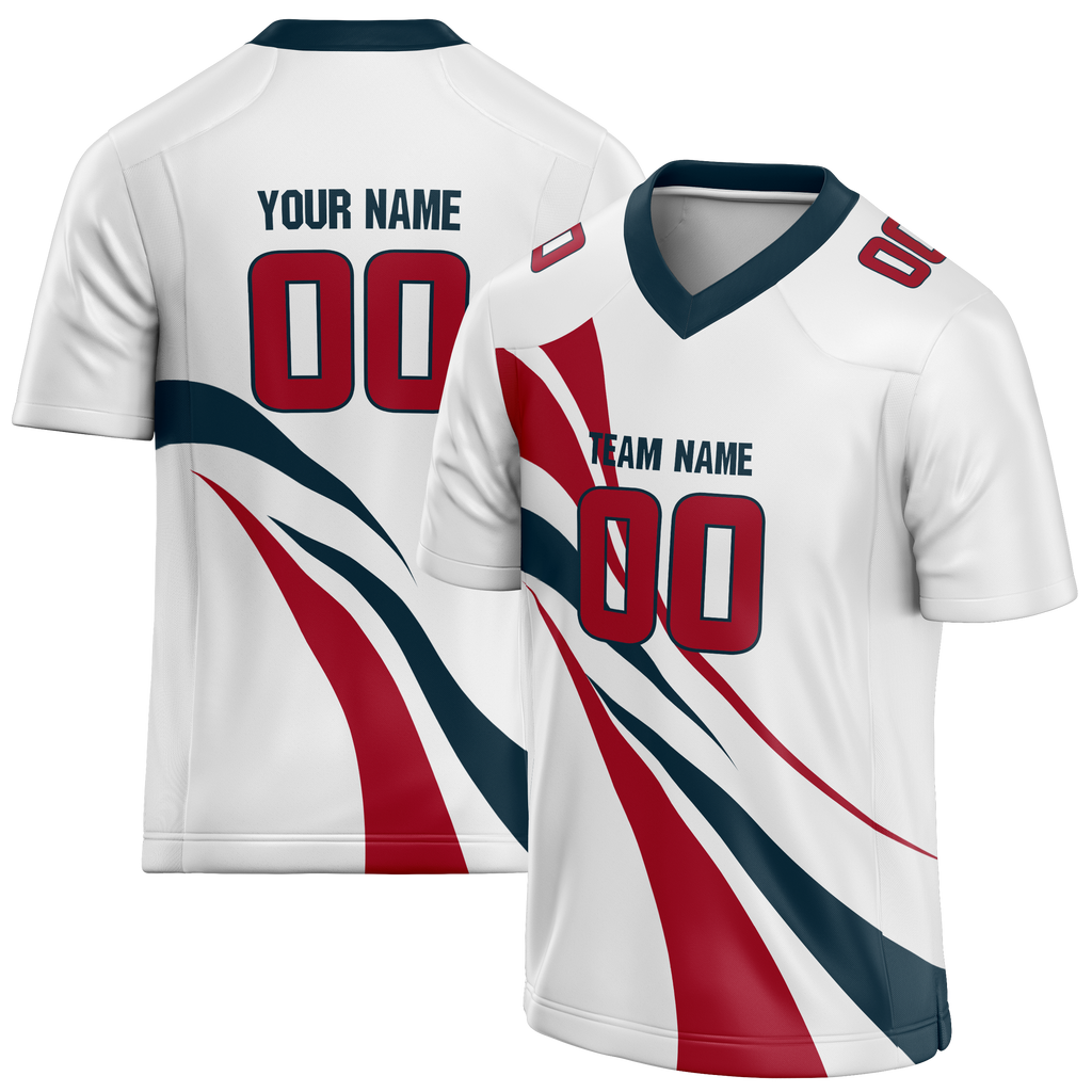 Custom Team Design White & Red Colors Design Sports Football Jersey FT00HT030209
