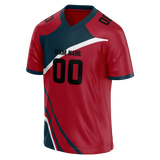 Custom Team Design Maroon & Navy Blue Colors Design Sports Football Jersey FT00HT060818