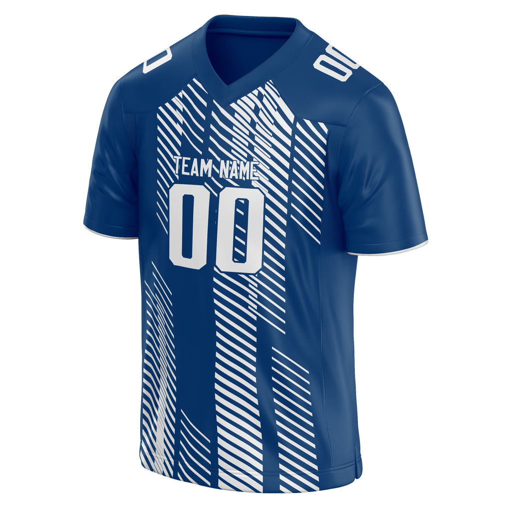 Custom Team Design Royal Blue & White Colors Design Sports Football Jersey FT00IC071902