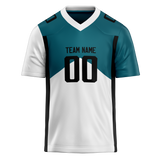 Custom Team Design Dark Aqua & White Colors Design Sports Football Jersey FT00JJ041602
