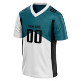 Custom Team Design Dark Aqua & White Colors Design Sports Football Jersey FT00JJ041602