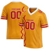 Custom Team Design Light Orange & Red Colors Design Sports Football Jersey FT00KCC041109