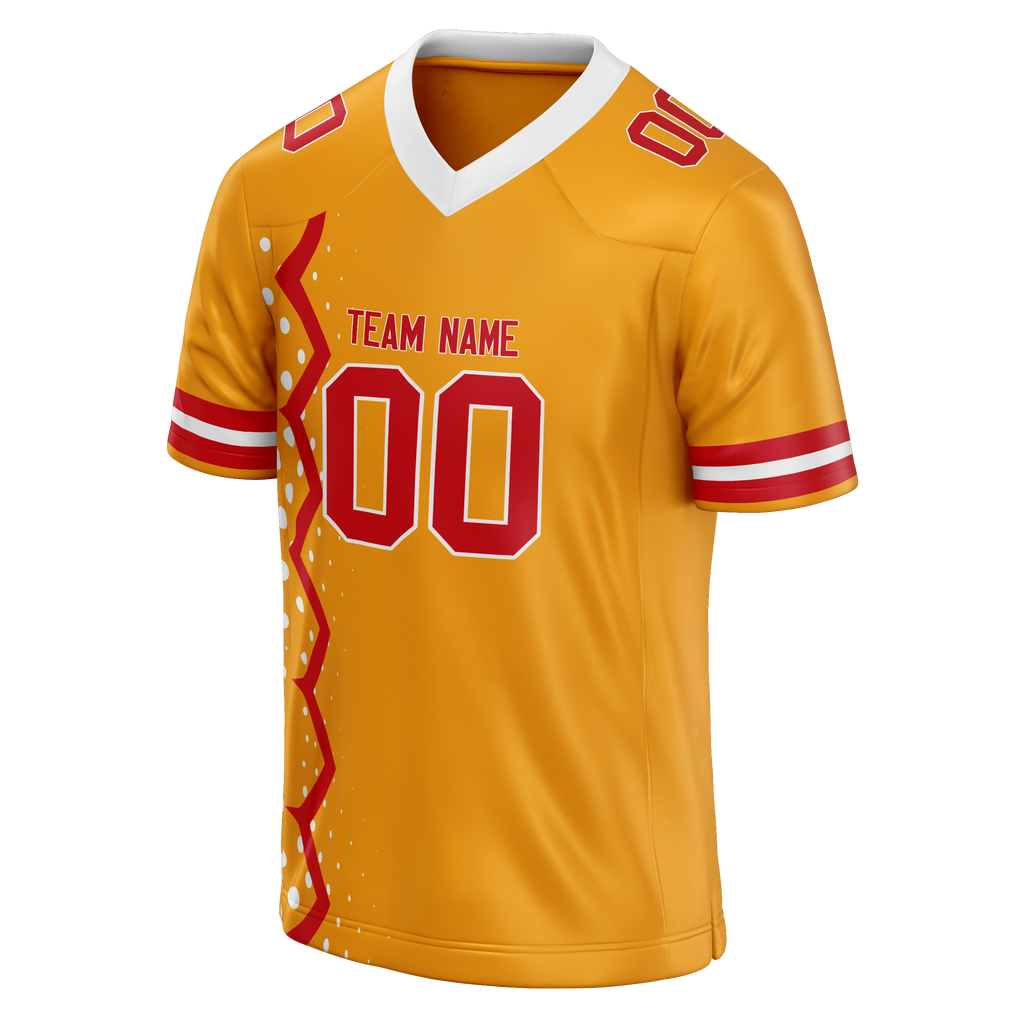 Custom Team Design Light Orange & Red Colors Design Sports Football Jersey FT00KCC041109