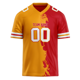 Custom Team Design Red & Light Orange Colors Design Sports Football Jersey FT00KCC050911