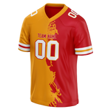 Custom Team Design Red & Light Orange Colors Design Sports Football Jersey FT00KCC050911
