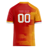 Custom Team Design Red & Light Orange Colors Design Sports Football Jersey FT00KCC100911
