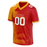 Custom Team Design Red & Light Orange Colors Design Sports Football Jersey FT00KCC100911