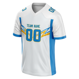Custom Team Design White & Blue Colors Design Sports Football Jersey FT00LAC020220