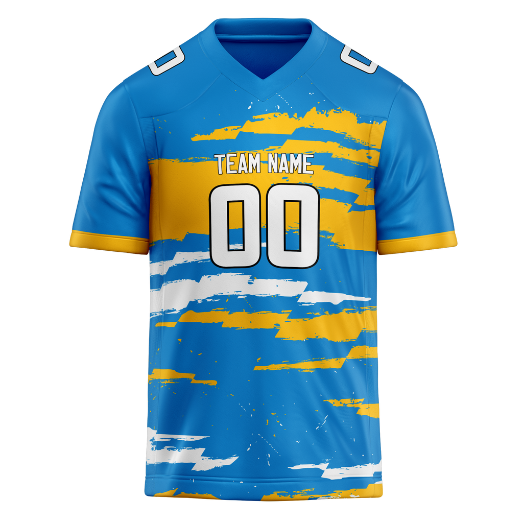 Custom Team Design Blue & Gold Colors Design Sports Football Jersey FT00LAC062013