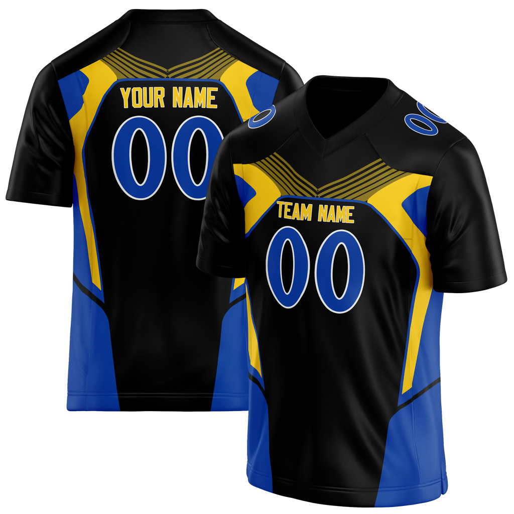 Custom Team Design Black & Yellow Colors Design Sports Football Jersey FT00LAR050112