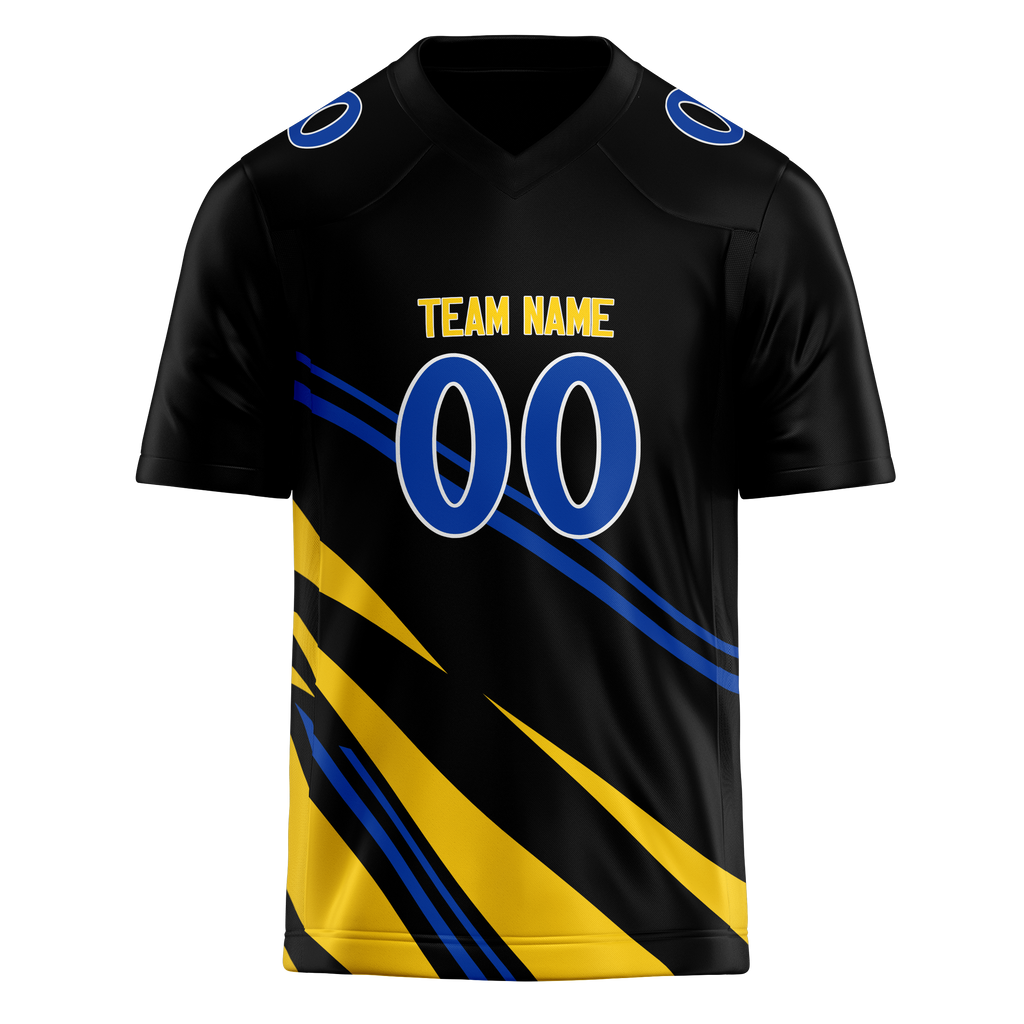 Custom Team Design Black & Yellow Colors Design Sports Football Jersey FT00LAR060112