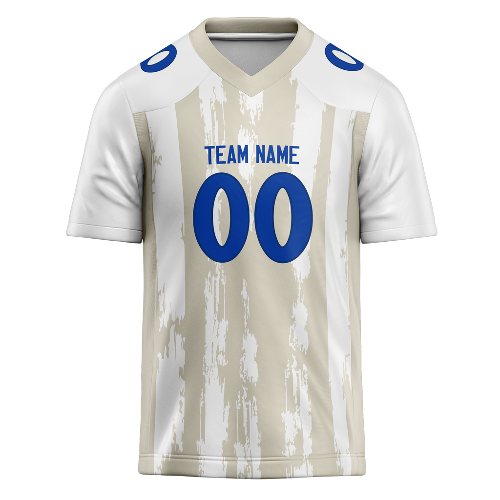 Custom Team Design White & Cream Colors Design Sports Football Jersey FT00LAR080205