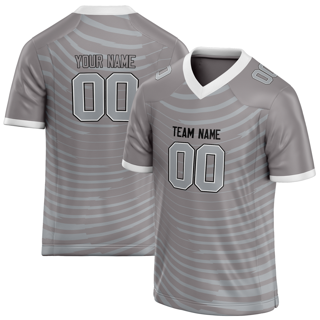 Custom Team Design Gray & Silver Colors Design Sports Football Jersey FT00LVR070304
