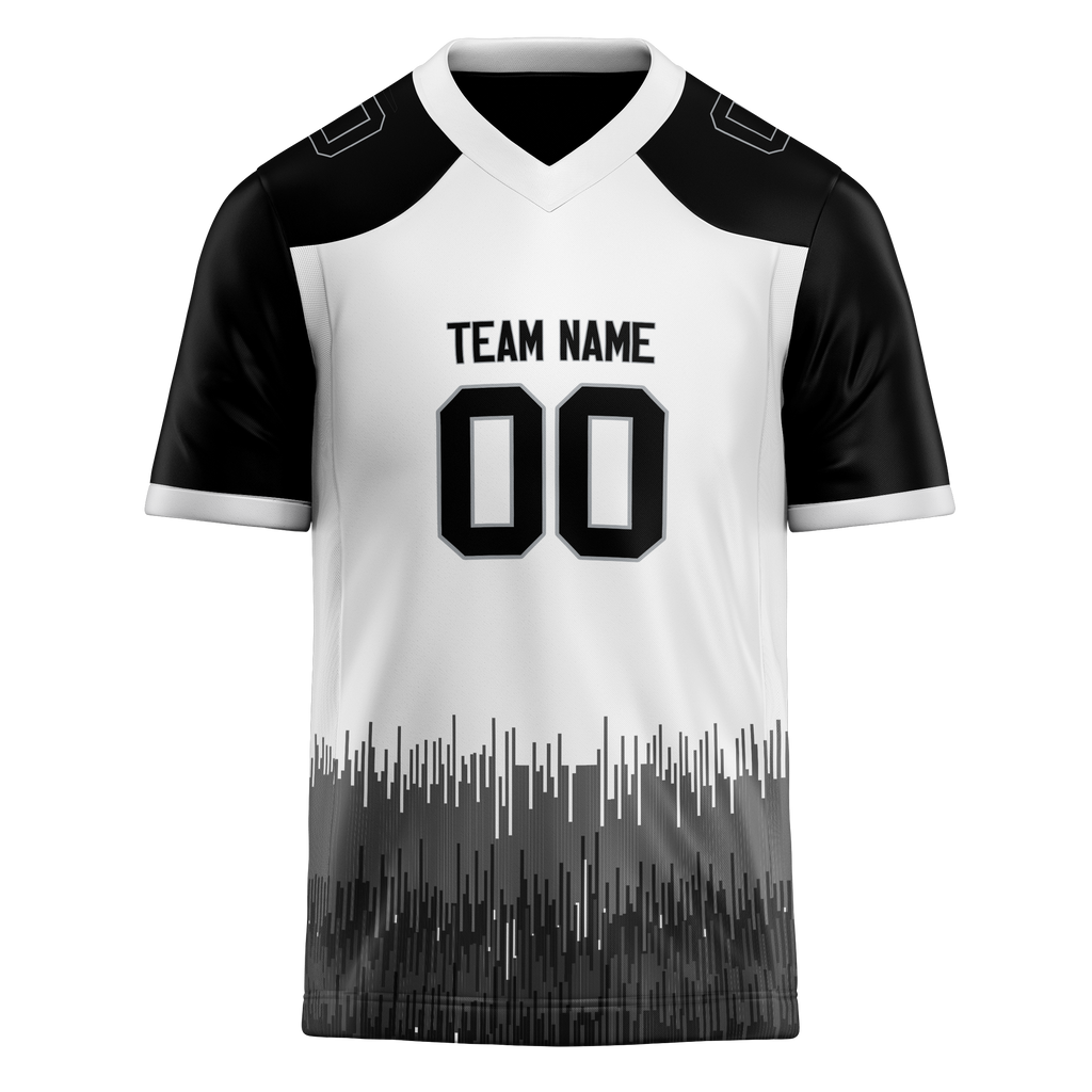 Custom Team Design White & Black Colors Design Sports Football Jersey FT00LVR090201