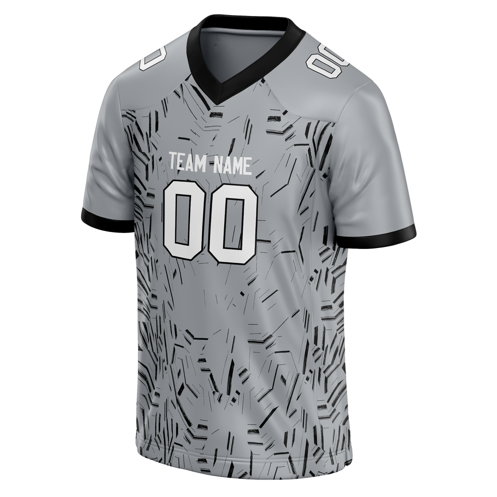 Custom Team Design Silver & Black Colors Design Sports Football Jersey FT00LVR100401