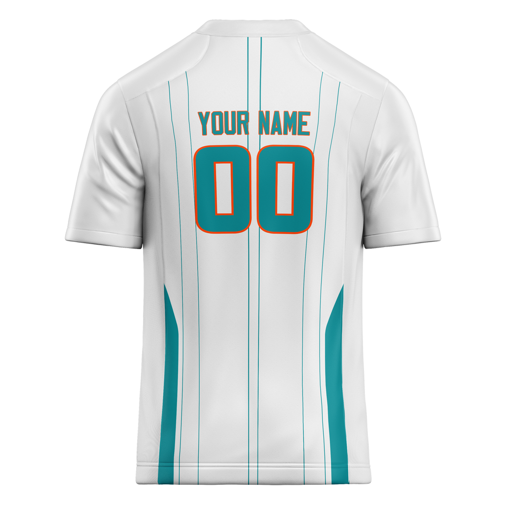 Custom Team Design White & Teal Colors Design Sports Football Jersey FT00MD010217