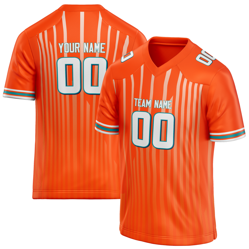 Custom Team Design Orange & Cream Colors Design Sports Football Jersey FT00MD031005