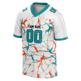 Custom Team Design White & Teal Colors Design Sports Football Jersey FT00MD060217