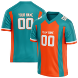 Custom Team Design Teal & Orange Colors Design Sports Football Jersey FT00MD071710